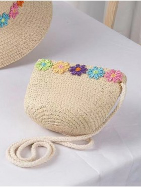 Adult's Crochet Mini Bag W/ Flowers